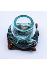 AWG Miscellaneous - Gesmolten Glas Kom op Hout