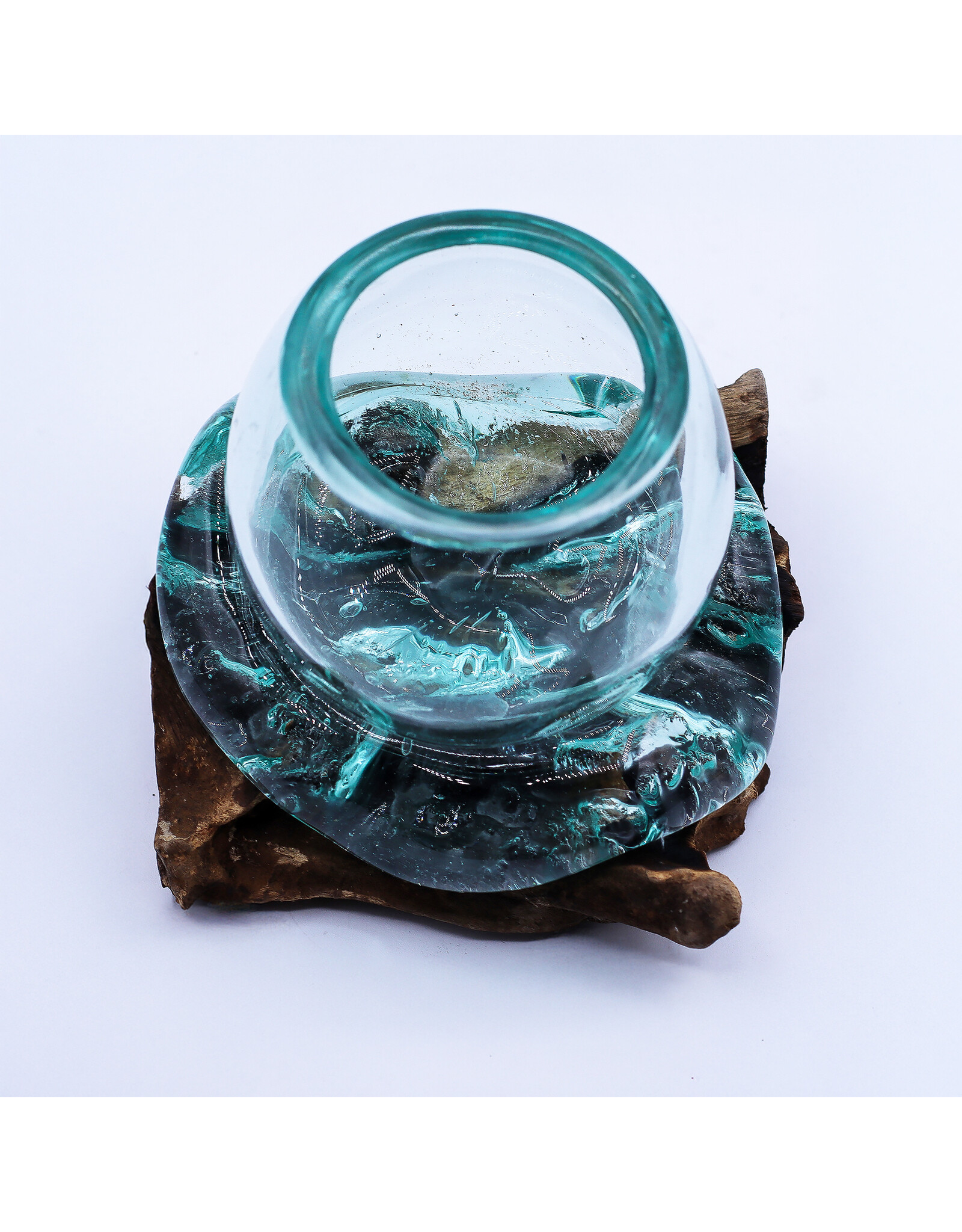 AWG Miscellaneous - Melted Glass Bowl on Wood