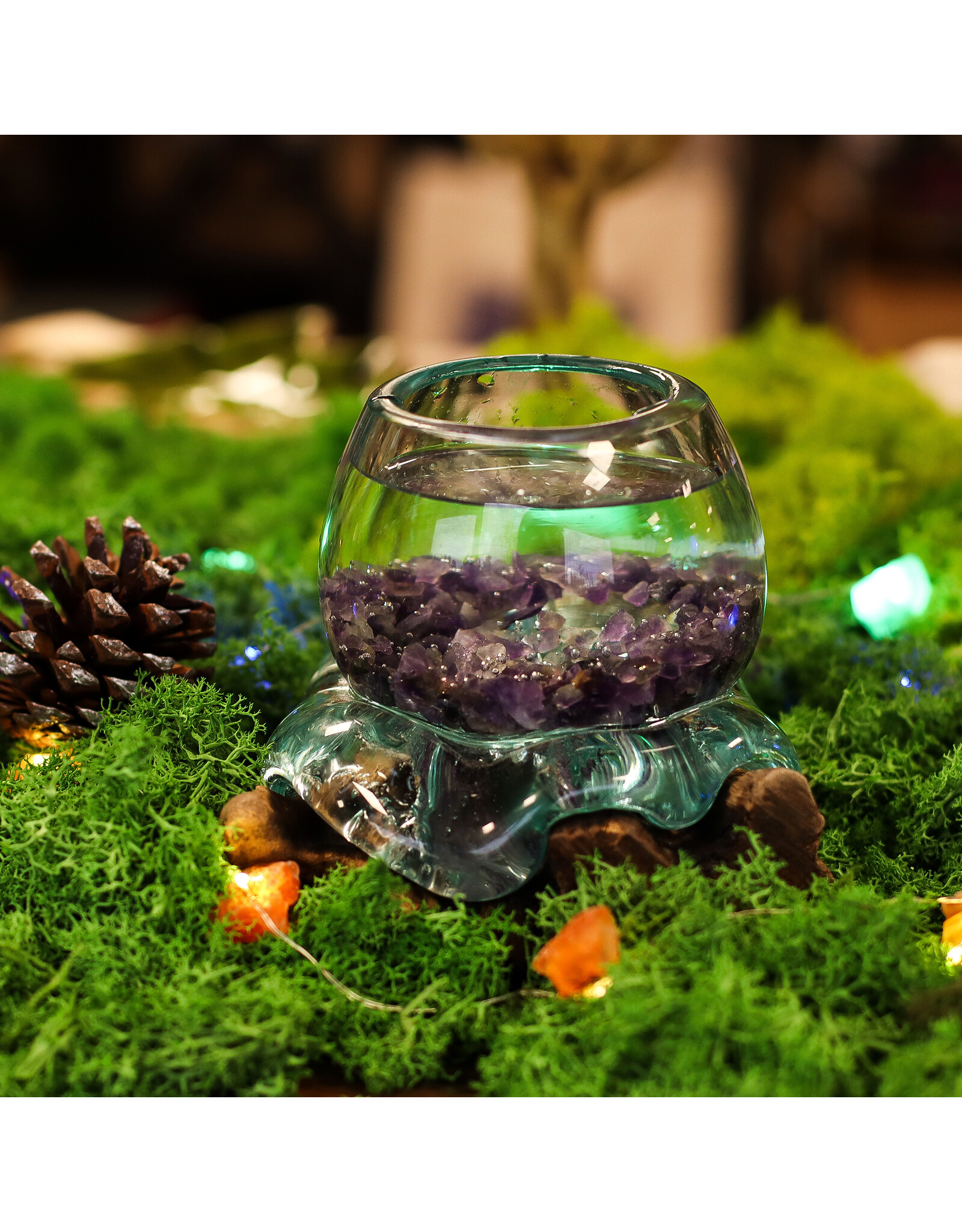 AWG Miscellaneous - Melted Glass Bowl on Wood