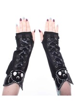 Poizen Industries Gothic en Steampunk accessoires - Armwarmers met Vleermuiskop Luna Heartless