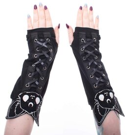 Poizen Industries Armwarmers met Vleermuiskop Luna Heartless