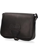David Jones Leren schoudertassen Leren crossbody tassen - Hillburry Zadeltas met Organizer zwart