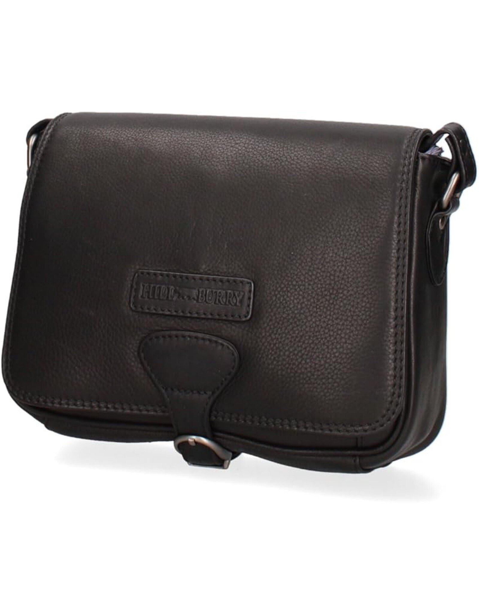David Jones Leren schoudertassen Leren crossbody tassen - Hillburry Zadeltas met Organizer zwart
