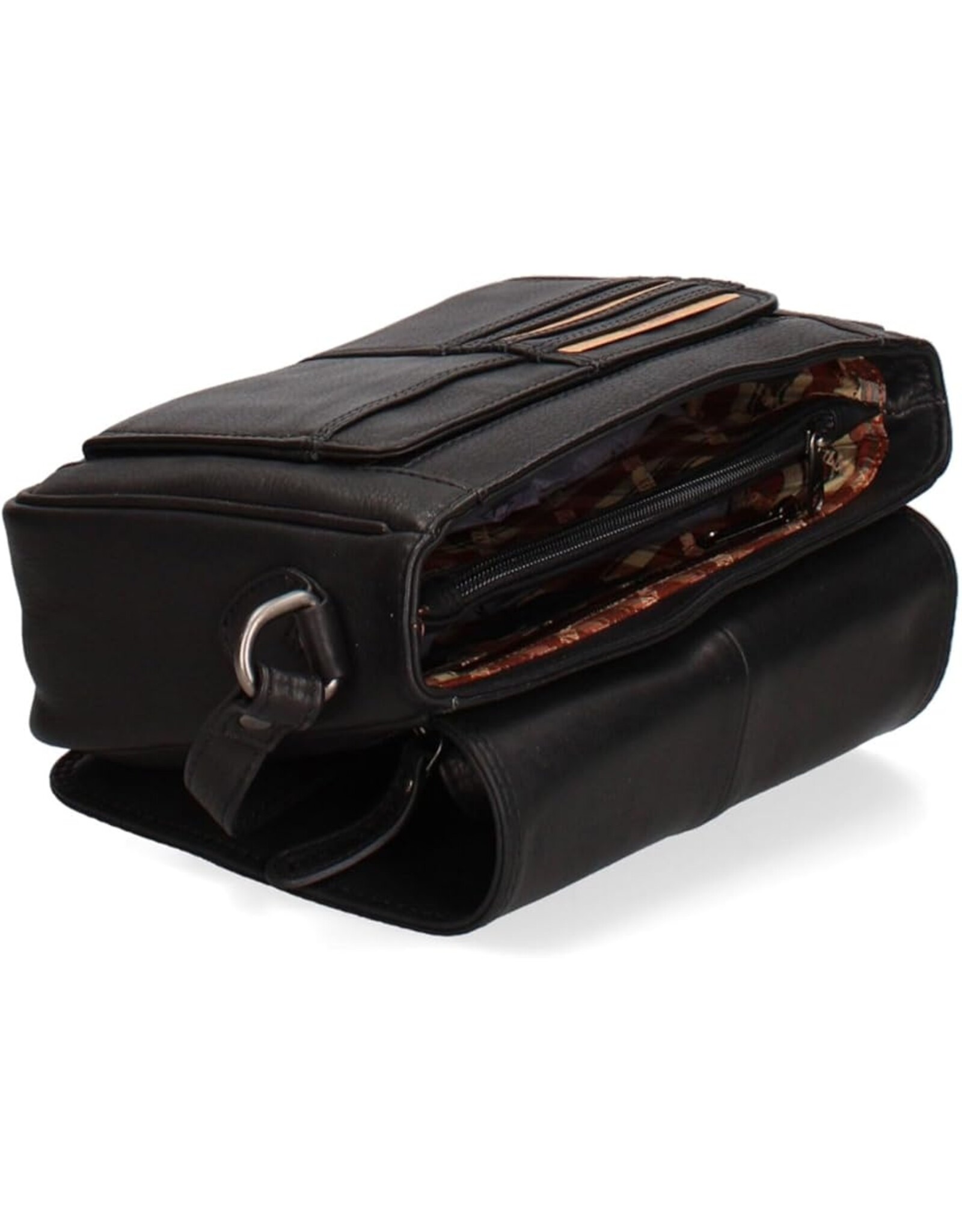 David Jones Leather shoulderbags Leather crossbody bags - Hillburry Saddle Bag with Organiser black