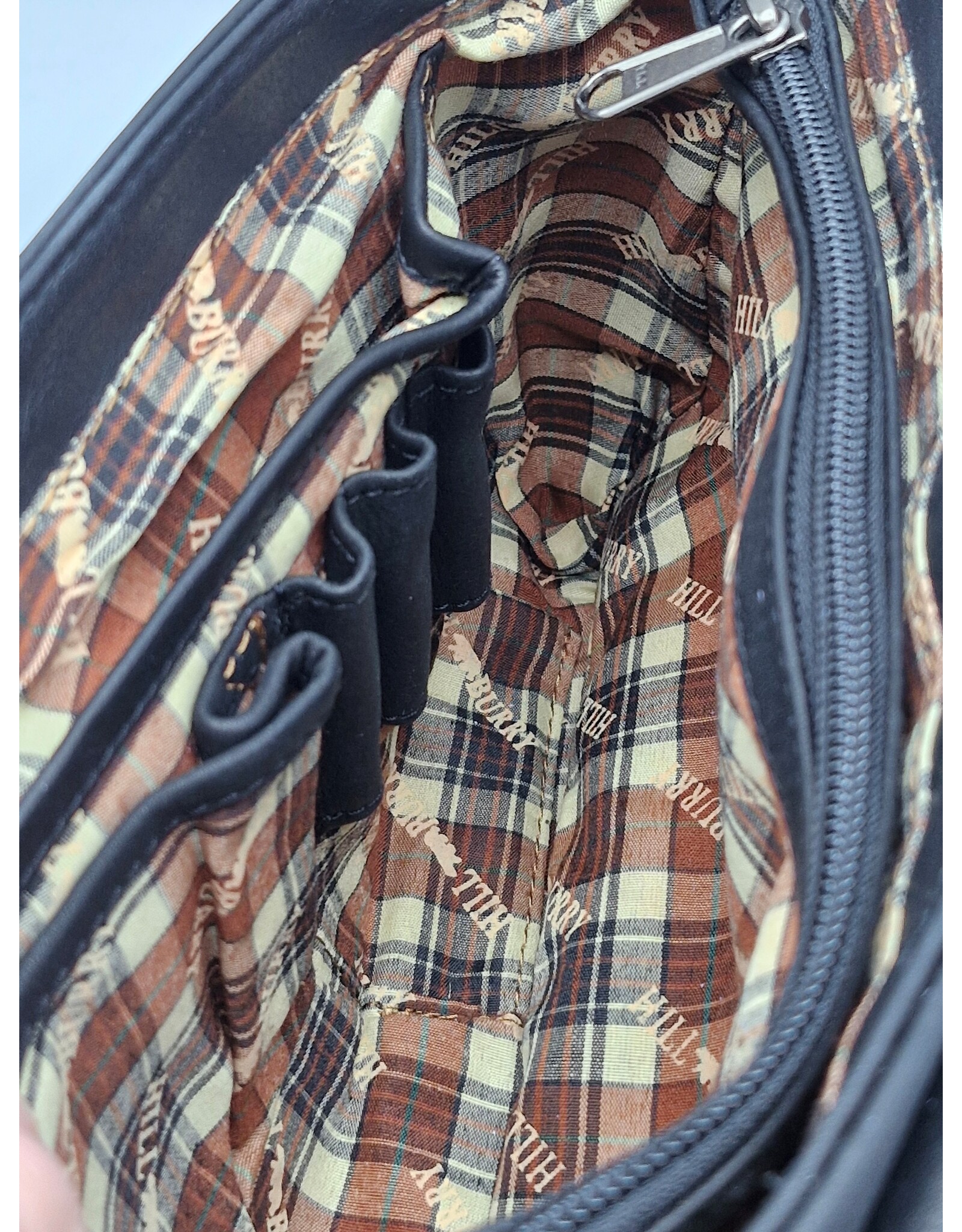 David Jones Leren schoudertassen Leren crossbody tassen - Hillburry Zadeltas met Organizer zwart