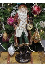 C&E Giftware & Lifestyle - Vintage Santa Claus with Real Clock - 40cm