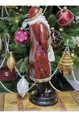 C&E Giftware & Lifestyle - Brocante Kerstman met Echte Klok - 40cm