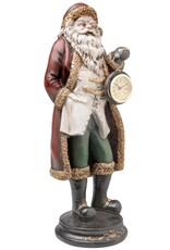 C&E Giftware & Lifestyle - Brocante Kerstman met Echte Klok - 40cm