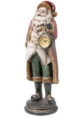 C&E Giftware & Lifestyle - Vintage Santa Claus with Real Clock - 40cm
