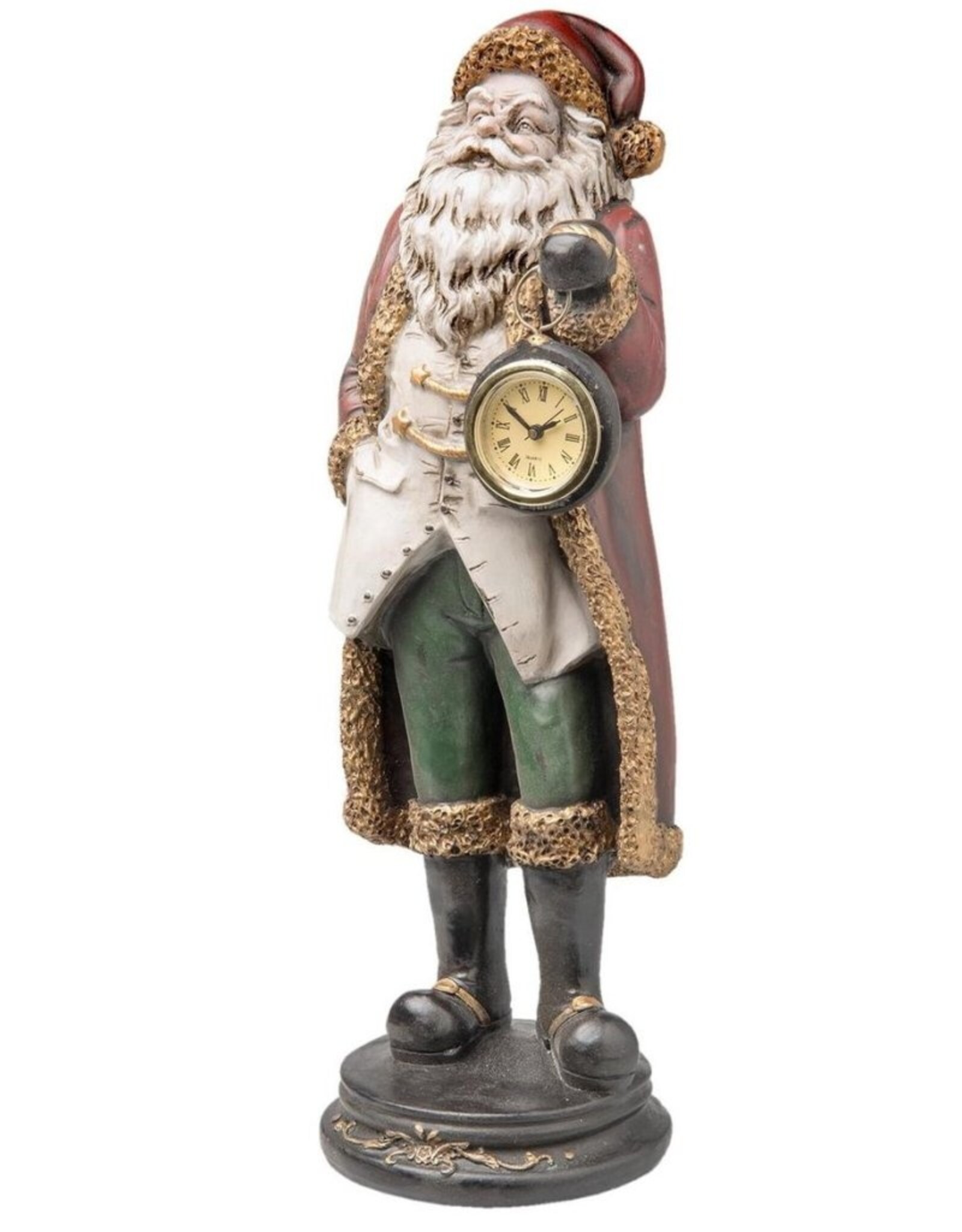 C&E Giftware & Lifestyle - Vintage Santa Claus with Real Clock - 40cm