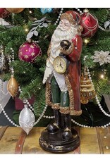C&E Giftware & Lifestyle - Brocante Kerstman met Echte Klok - 40cm