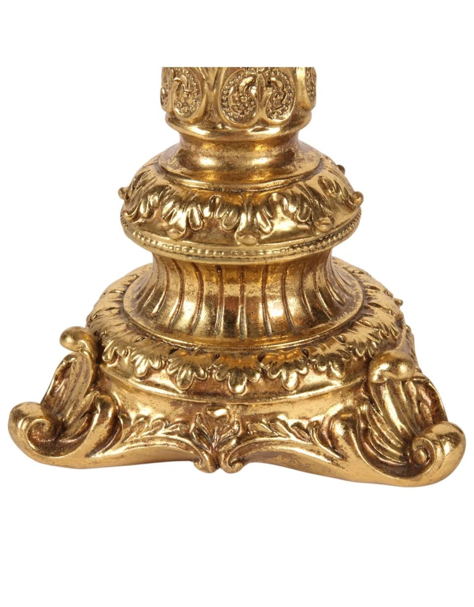 Dutch Style Giftware, beelden, collectables - Kandelaar Barok goud kleur polyresin 23cm