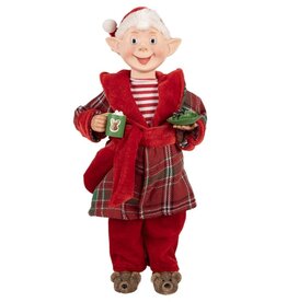 C&E Elf Dressed as Santa Claus doll 30cm