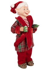 C&E Giftware Beelden Collectables  - Elf Gekleed als Kerstman pop 30cm
