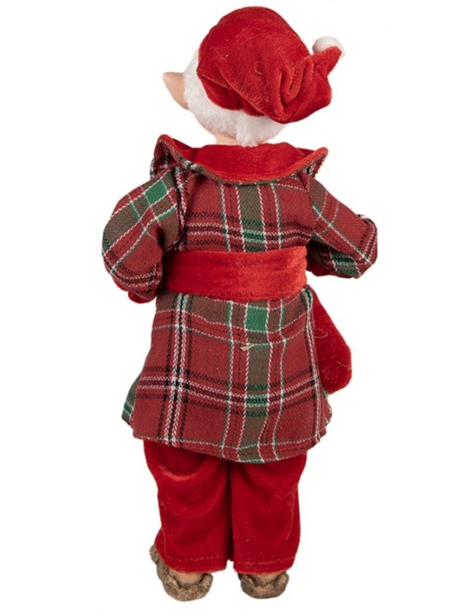 C&E Giftware Figurines Collectables - Elf Dressed as Santa Claus doll 30cm