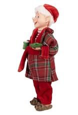 C&E Giftware Beelden Collectables  - Elf Gekleed als Kerstman pop 30cm