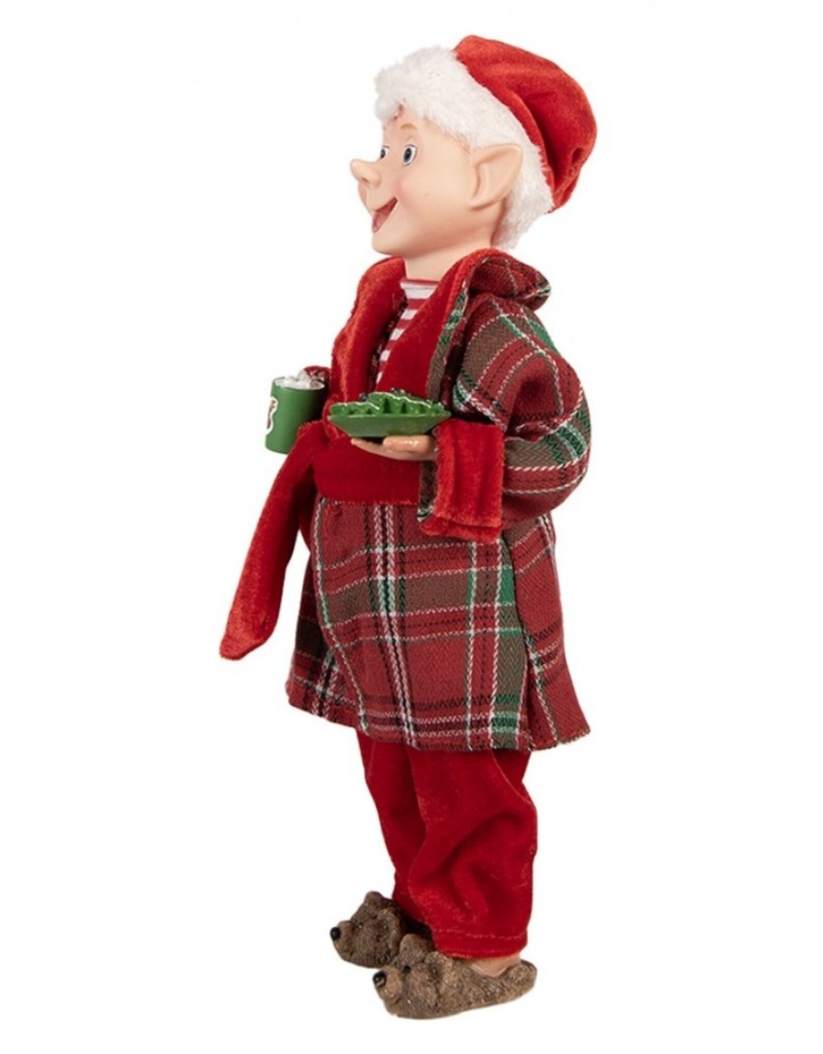 C&E Giftware Figurines Collectables - Elf Dressed as Santa Claus doll 30cm