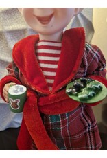 C&E Giftware Figurines Collectables - Elf Dressed as Santa Claus doll 30cm