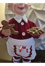 C&E Giftware Beelden Collectables  - Elf Gekleed als Chef-kok Kerstman 30cm