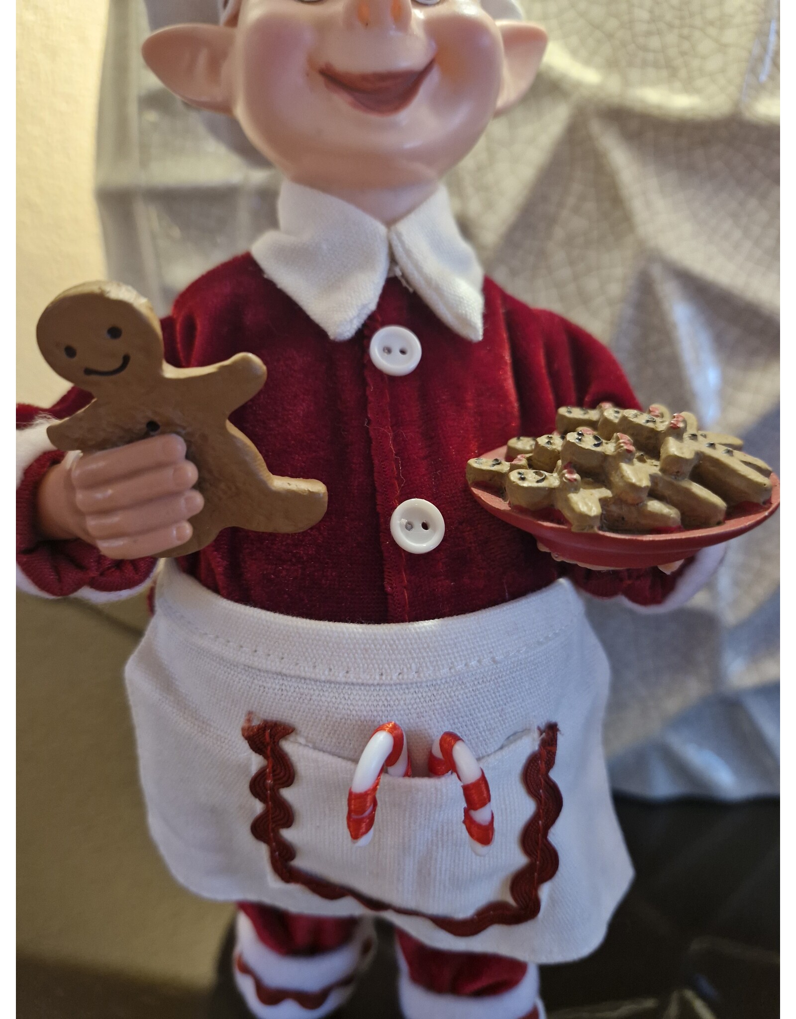 C&E Giftware Figurines Collectables - Elf dressed as Chef Santa Claus 30 cm