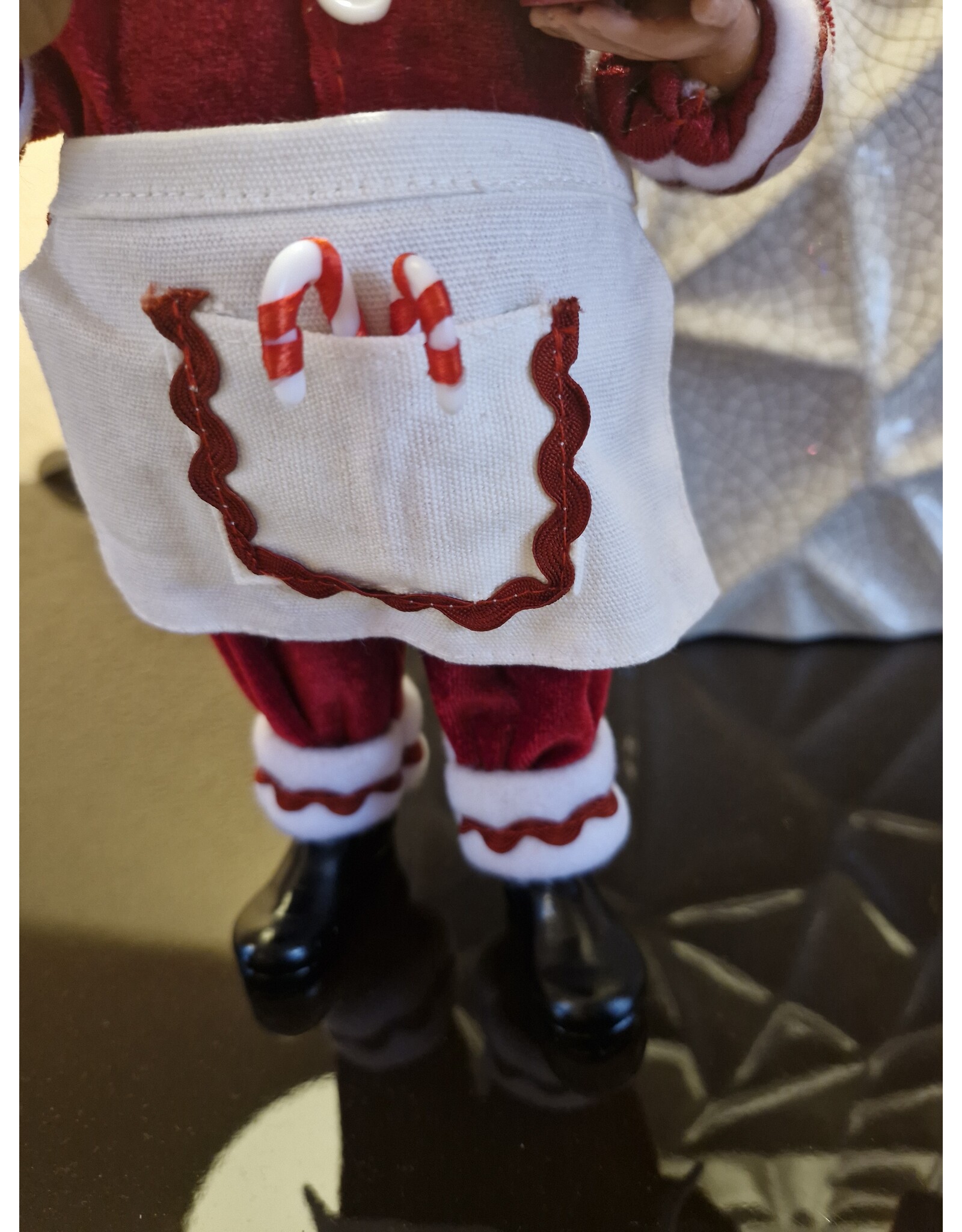 C&E Giftware Figurines Collectables - Elf dressed as Chef Santa Claus 30 cm