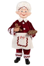 C&E Giftware Beelden Collectables  - Elf Gekleed als Chef-kok Kerstman 30cm