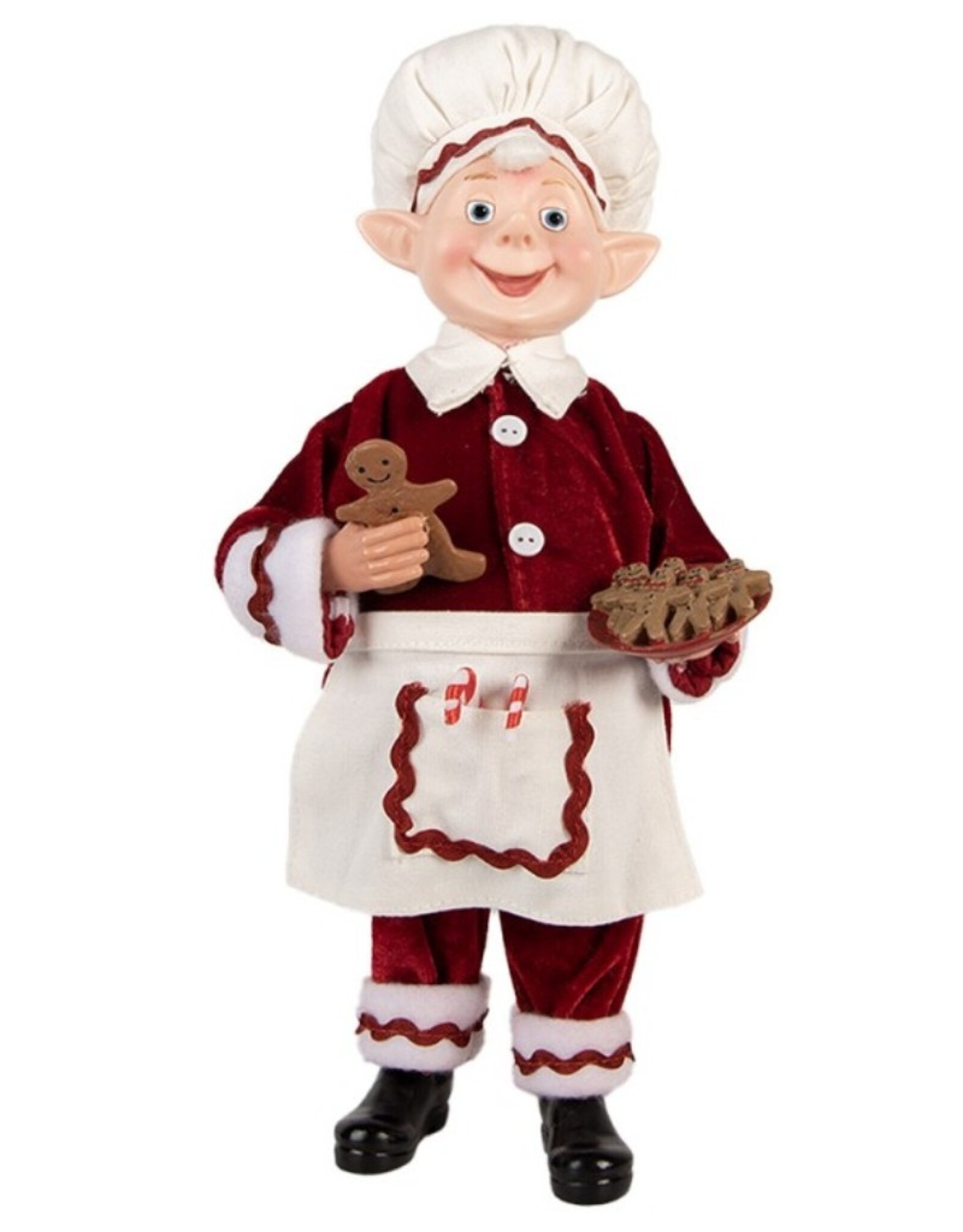 C&E Giftware Figurines Collectables - Elf dressed as Chef Santa Claus 30 cm