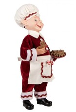 C&E Giftware Beelden Collectables  - Elf Gekleed als Chef-kok Kerstman 30cm