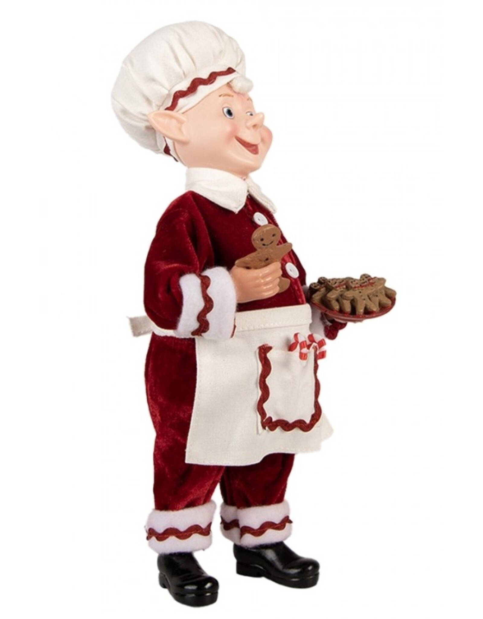 C&E Giftware Figurines Collectables - Elf dressed as Chef Santa Claus 30 cm