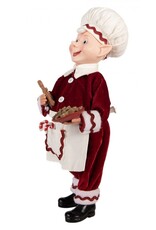 C&E Giftware Figurines Collectables - Elf dressed as Chef Santa Claus 30 cm