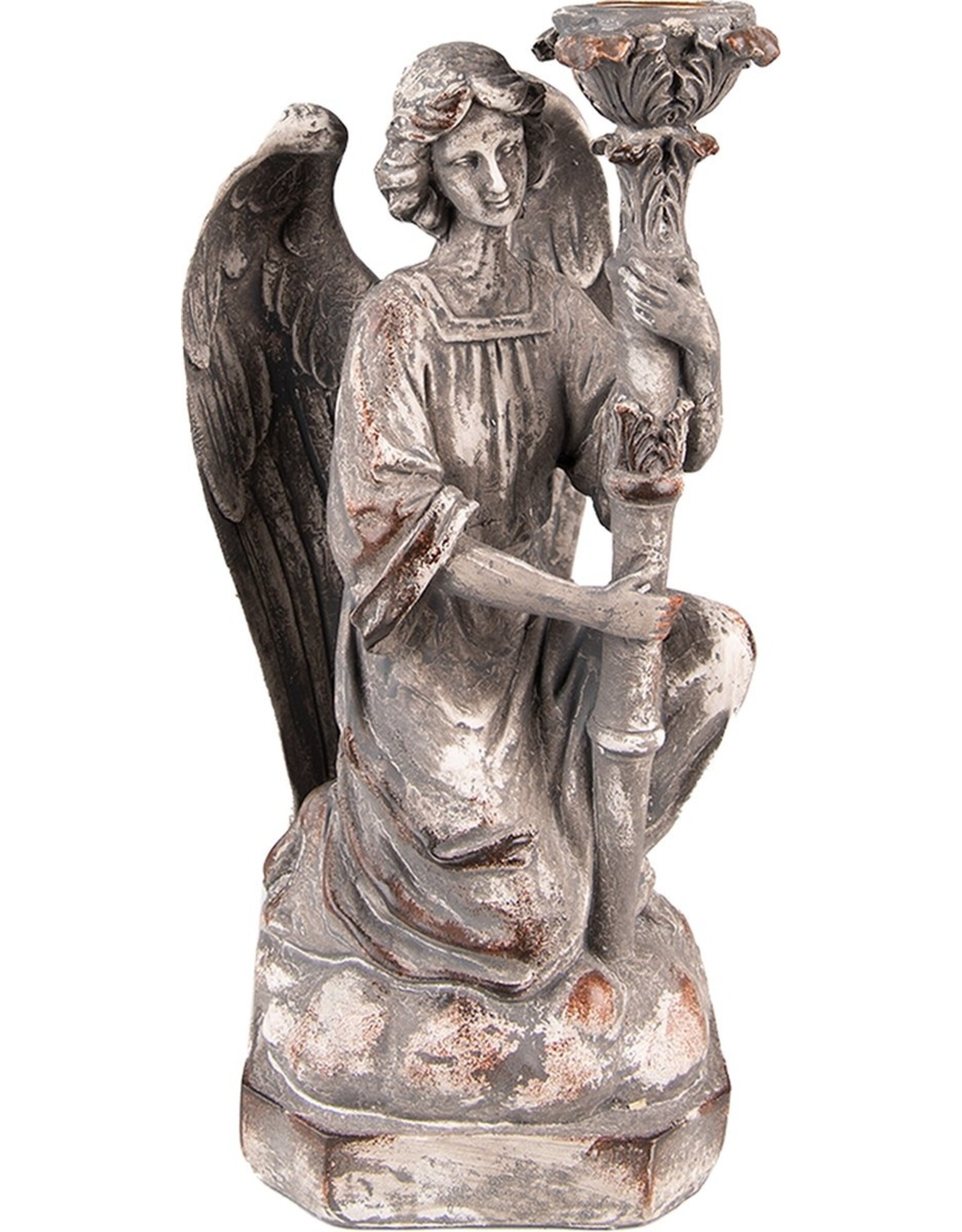 C&E Giftware & Lifestyle - Angel Candlestick Antique Style 29 cm