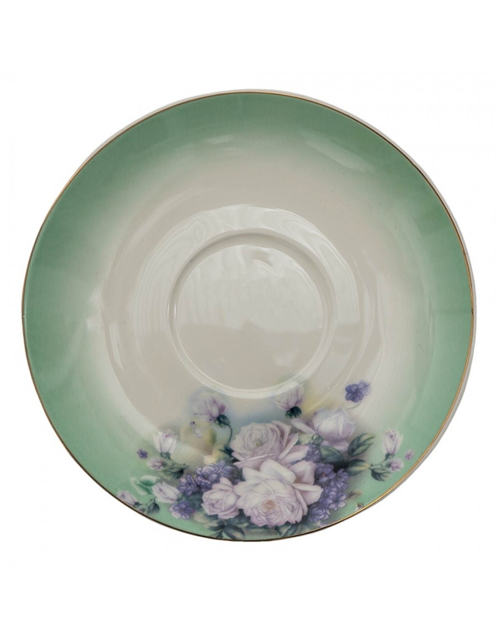 C&E Giftware & Lifestyle - Green and White Porcelain Flower Tea Set - set of 4