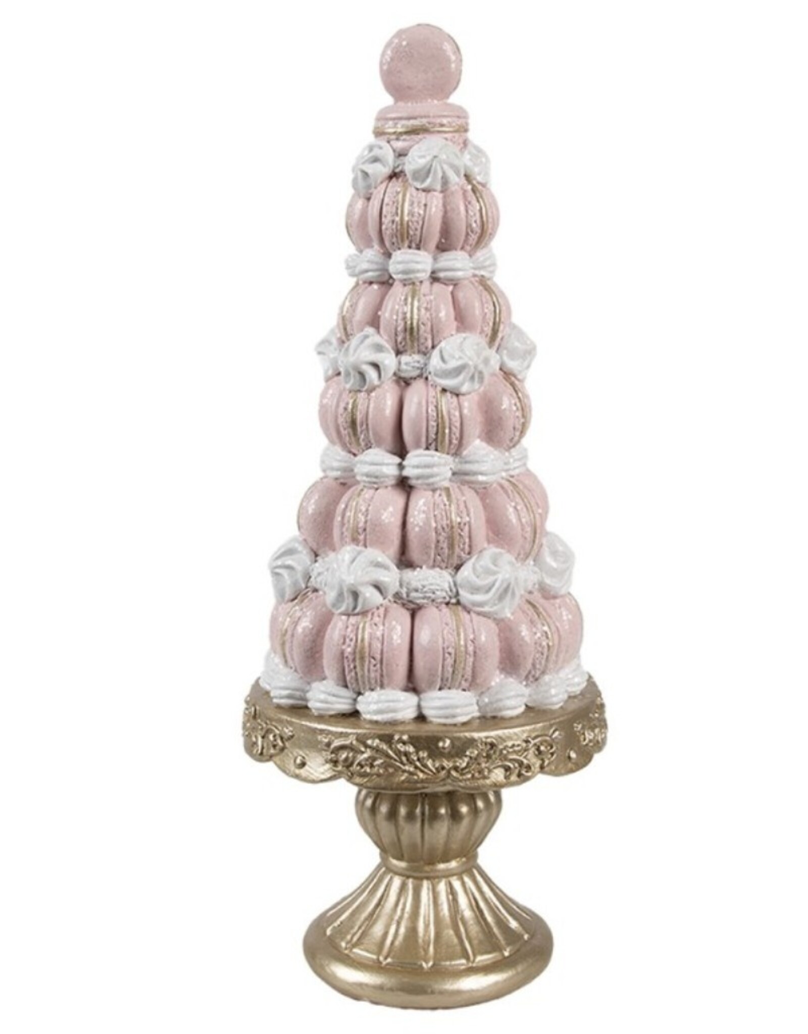 C&E Giftware Beelden Collectables - Decoratief Beeld Taart Roze Macarons 30 cm