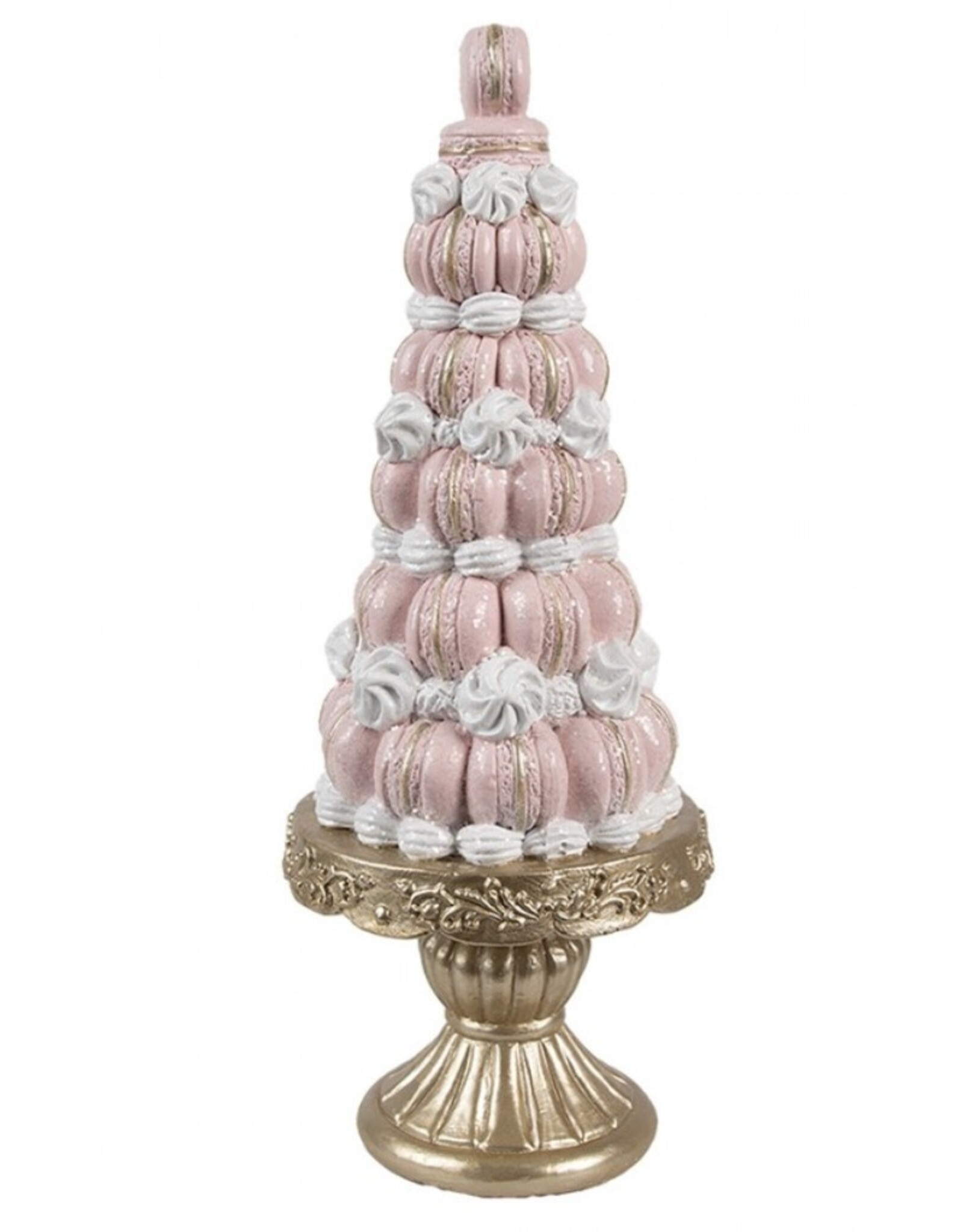 C&E Giftware Beelden Collectables - Decoratief Beeld Taart Roze Macarons 30 cm