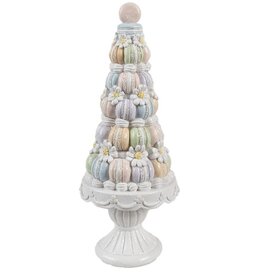 C&E Decoratief Beeld Taart Wit-Roze Macarons 30 cm