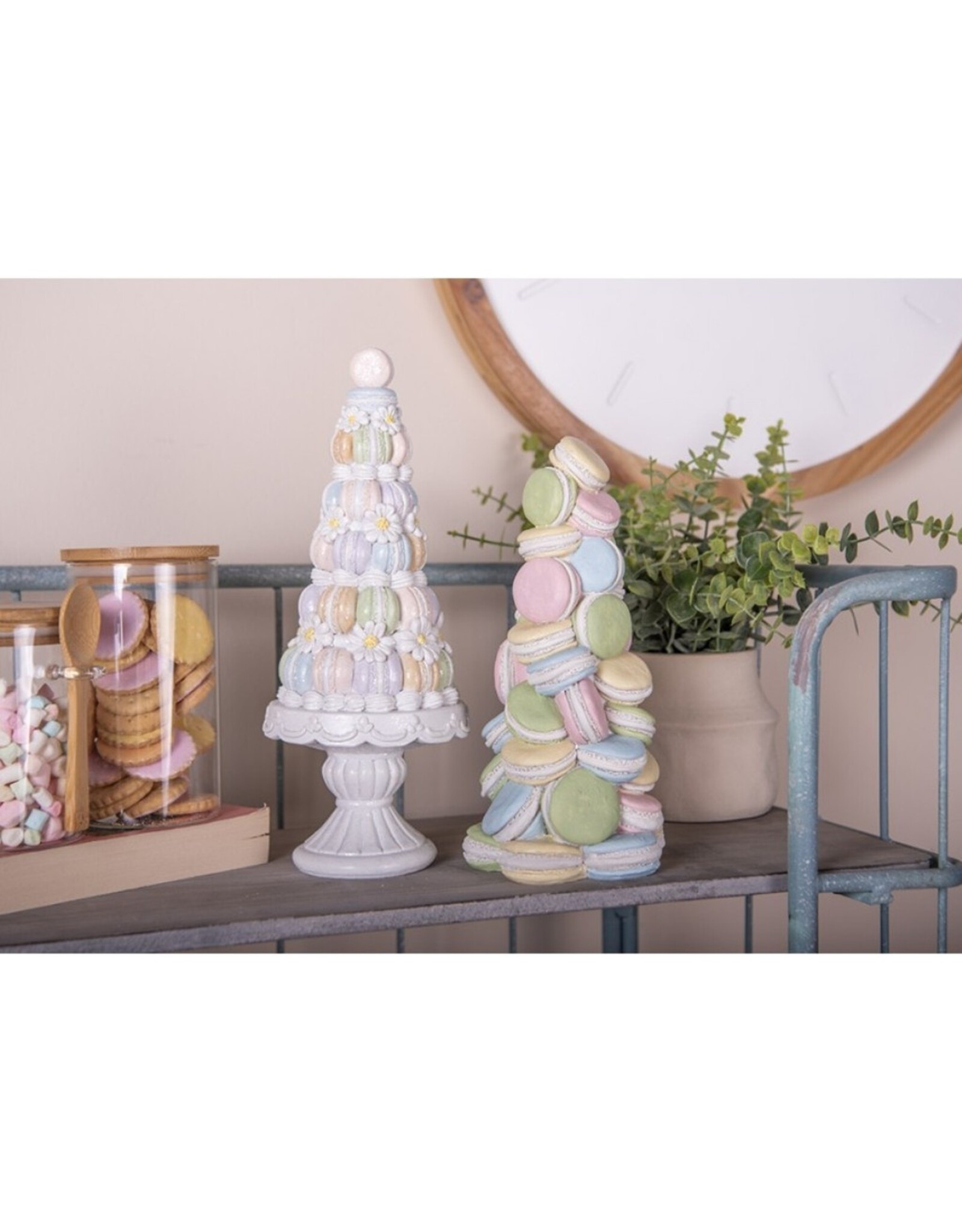 C&E Giftware Figurines Collectables - Decorative Figurine Cake White-Pink Macarons 30 cm  - Copy