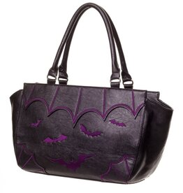 Banned Gothic  Handtas met Vleermuizen zwart/paars