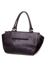 Banned Gothic Bags Steampunk Bags - Gothic Handbag with Bats  black/purple