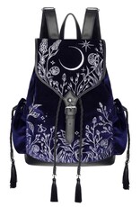 Restyle Fantasy tassen en portemonnees - Moonlit Meadow Donkerblauwe Fluwelen Rugzak