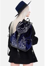 Restyle Fantasy bags and wallets - Moonlit Meadow Dark Blue Velvet Backpack