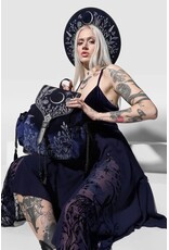 Restyle Fantasy bags and wallets - Moonlit Meadow Dark Blue Velvet Backpack