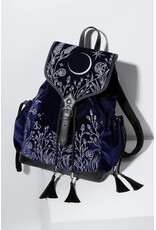 Restyle Fantasy bags and wallets - Moonlit Meadow Dark Blue Velvet Backpack