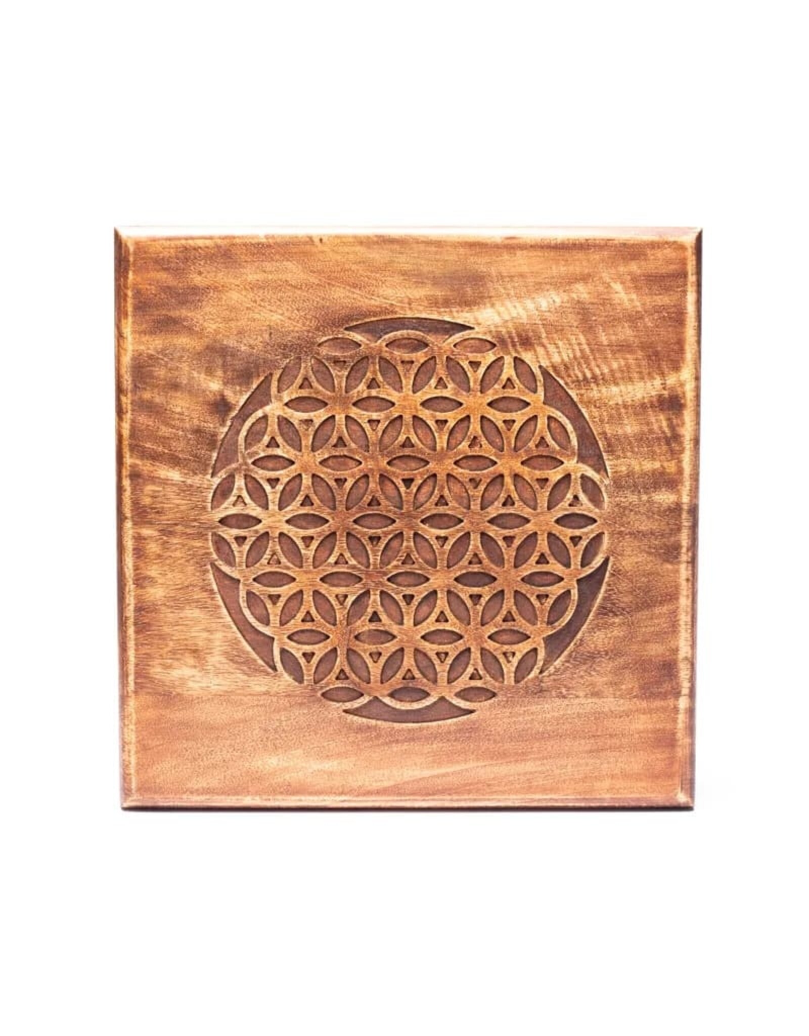 Trukado Miscellaneous - Altar table - side table Flower of Life - Acacia wood