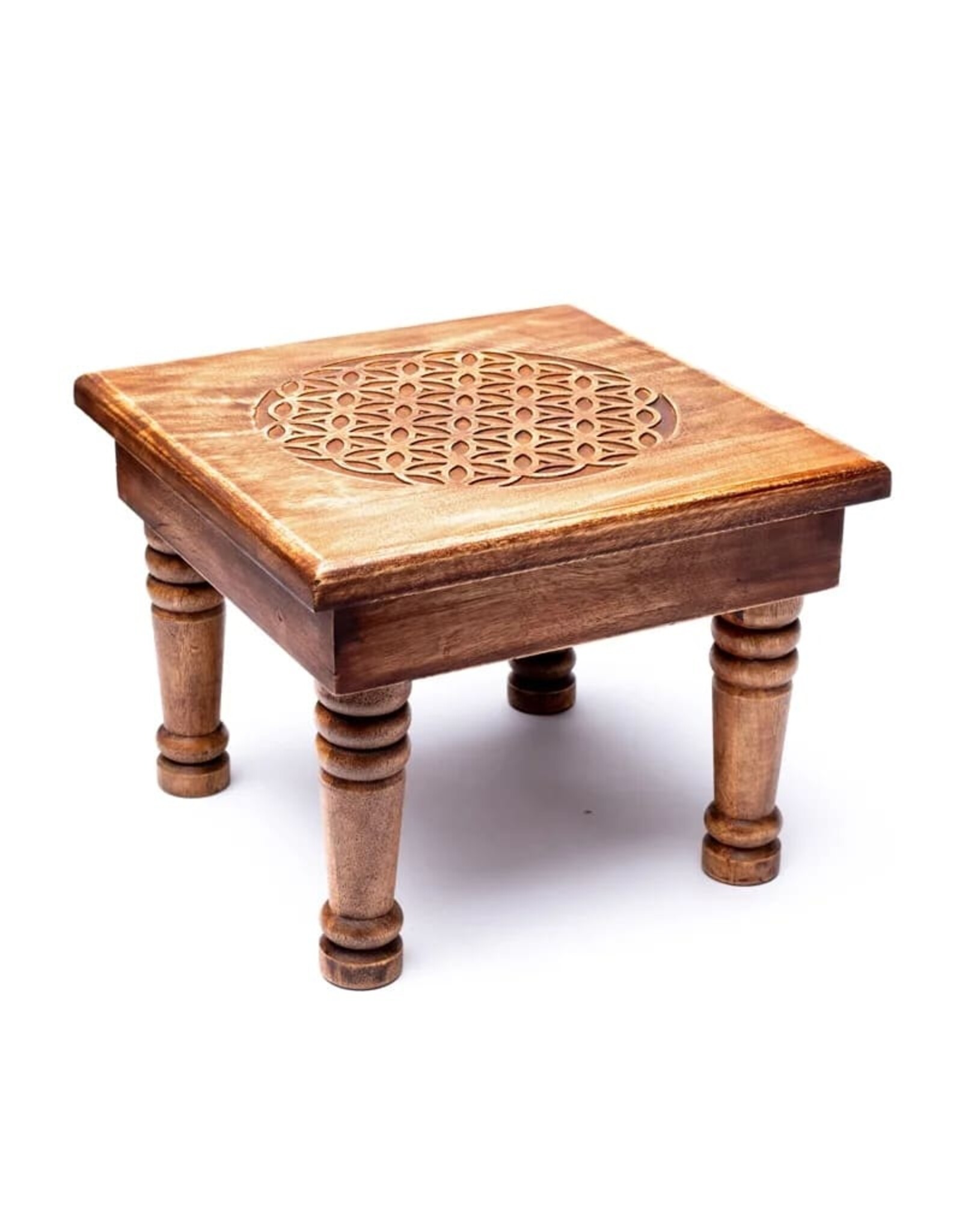 Trukado Miscellaneous - Altar table - side table Flower of Life - Acacia wood