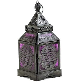 Trukado Tin Ambiance Light Oriental Lantern Flower of Life