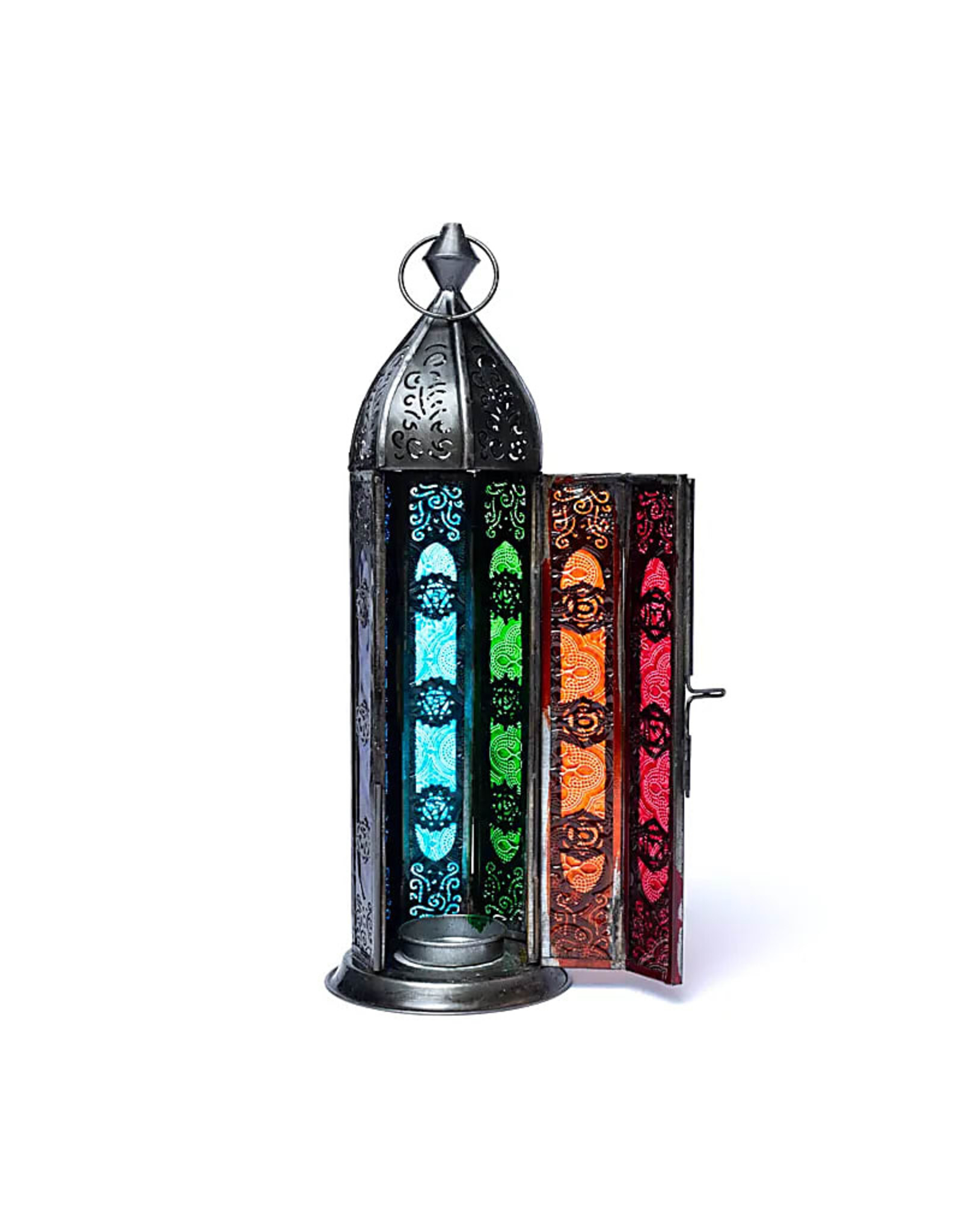 Trukado Miscellaneous -   Tin Ambiance Light Oriental Lantern 7 chakra's