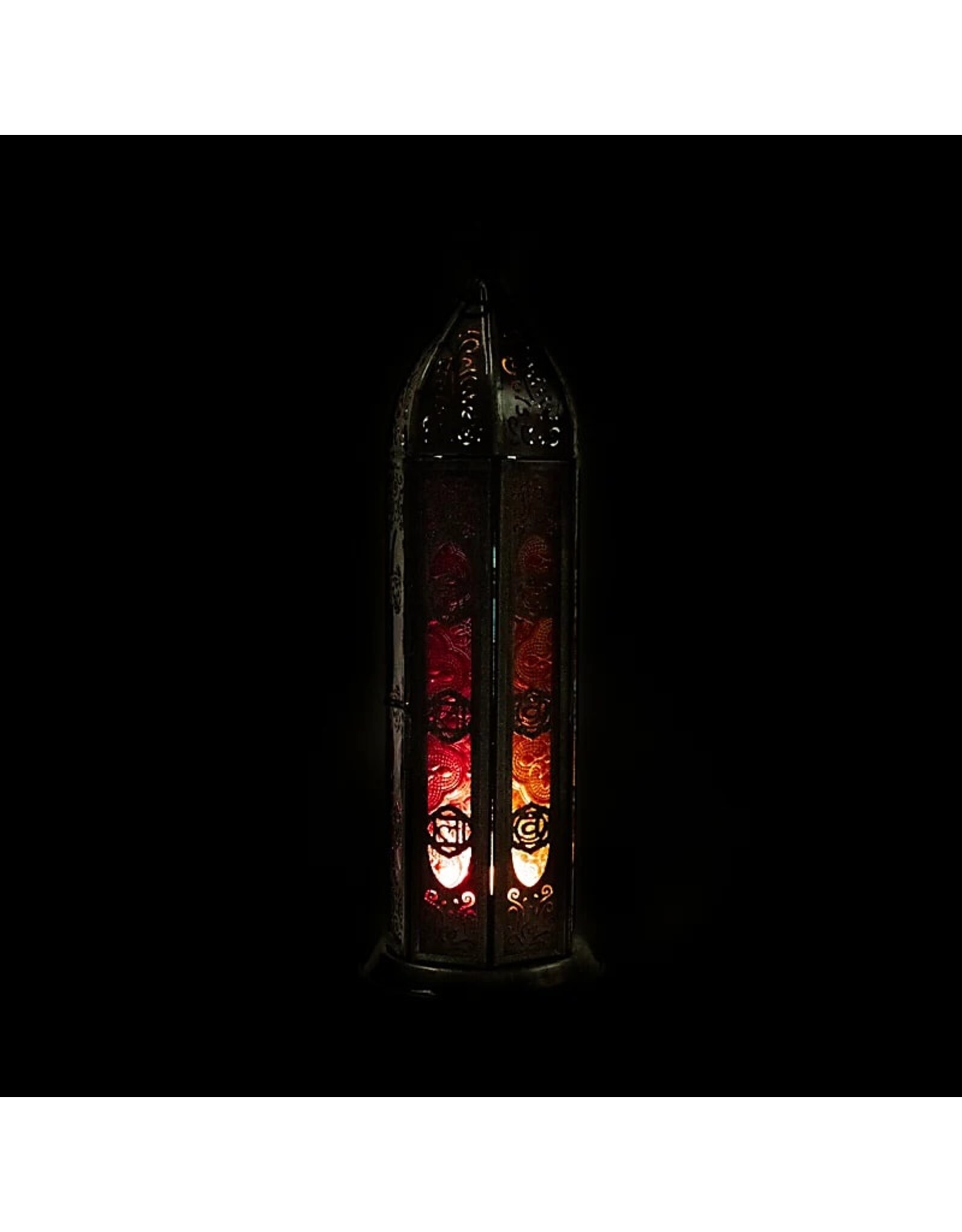 Trukado Miscellaneous -   Tin Ambiance Light Oriental Lantern 7 chakra's