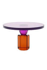 Diga Colmore Giftware & Lifestyle -  Plate on Stand Crystal Glass Purple-Orange