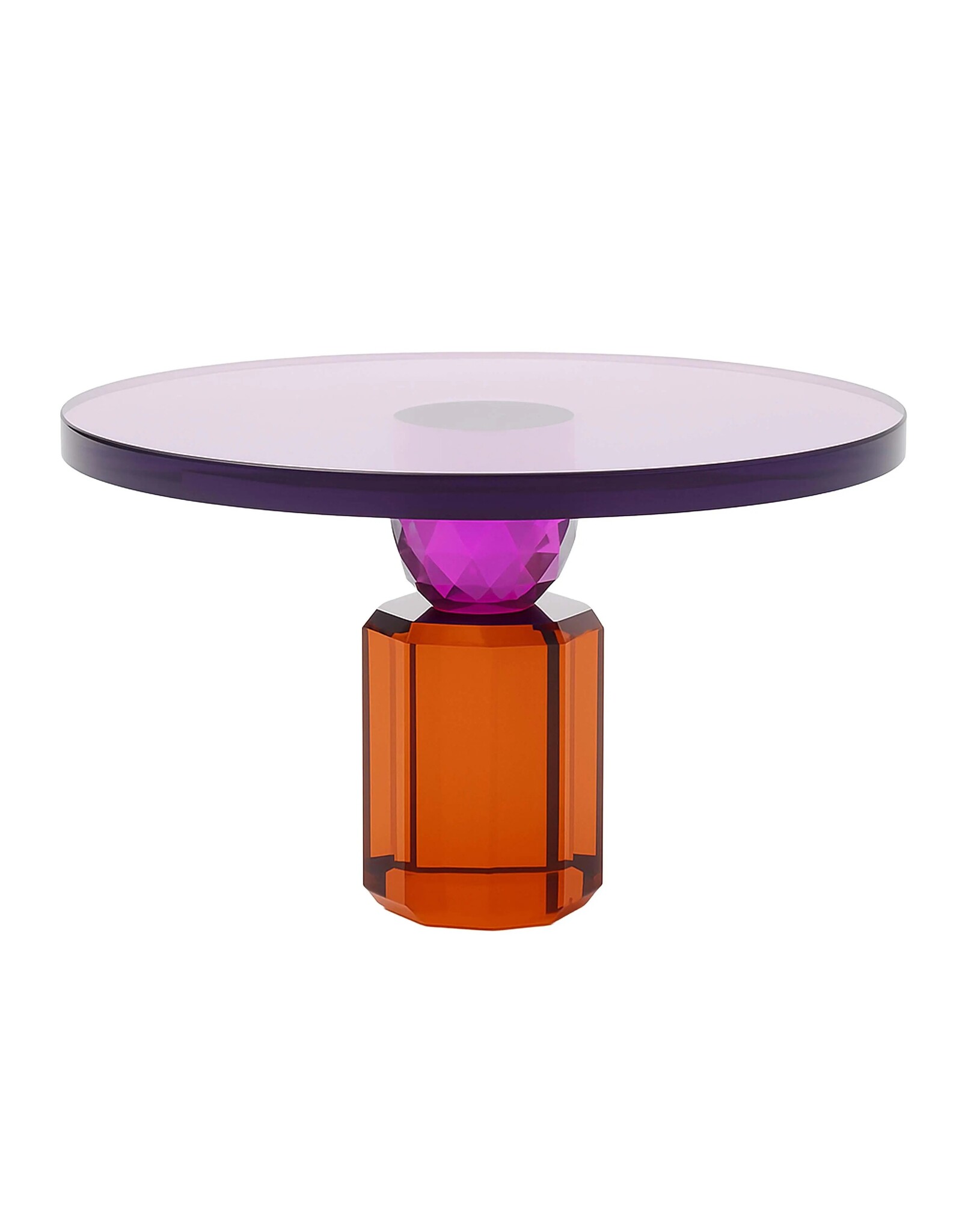 Diga Colmore Giftware & Lifestyle -  Plateau op Voet Kristalglas Paars-Oranje