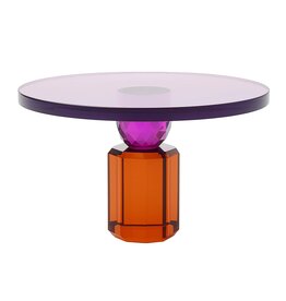 Diga Colmore Plate on Stand Crystal Glass Purple-Orange